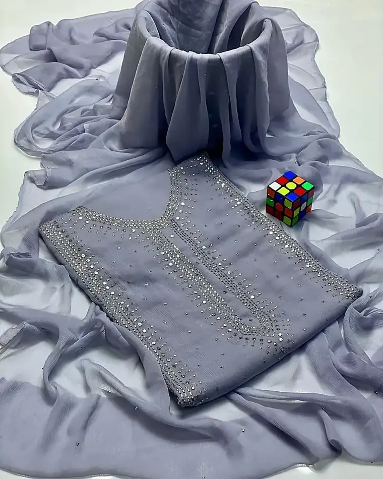 Heavy Silver Mukaish Suit