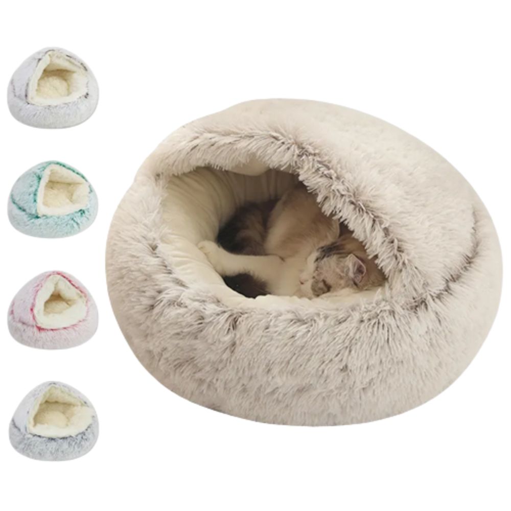 2-In-1 Plush Winter Cat & Small Dog Bed